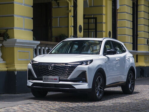 Коврики текстильные "Премиум+" для Changan CS55 Plus II (suv / SUV) 2021 - Н.В., черные, 3шт.