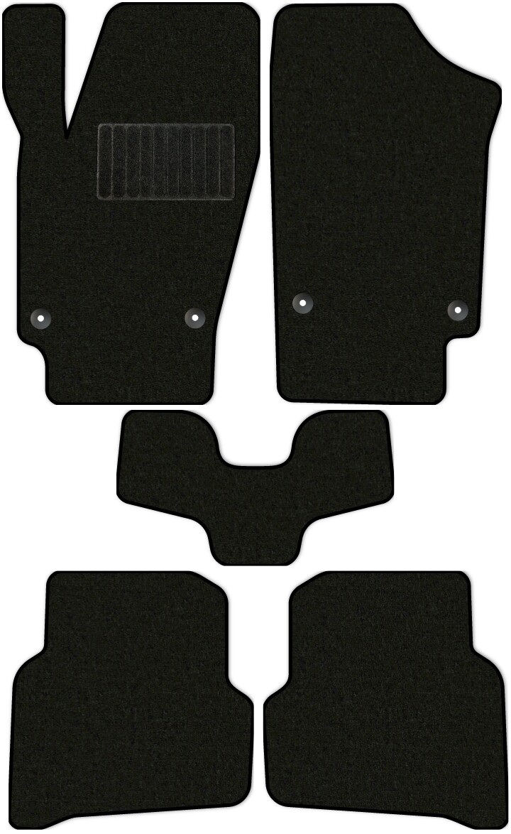 Коврики текстильные "Классик" для Volkswagen Polo (седан / 612, 602, 6C1) 2008 - 2015, черные, 5шт.